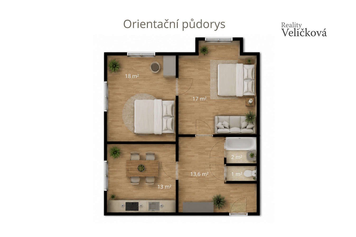 Prodej bytu 2+1 60 m² – fotografie 3