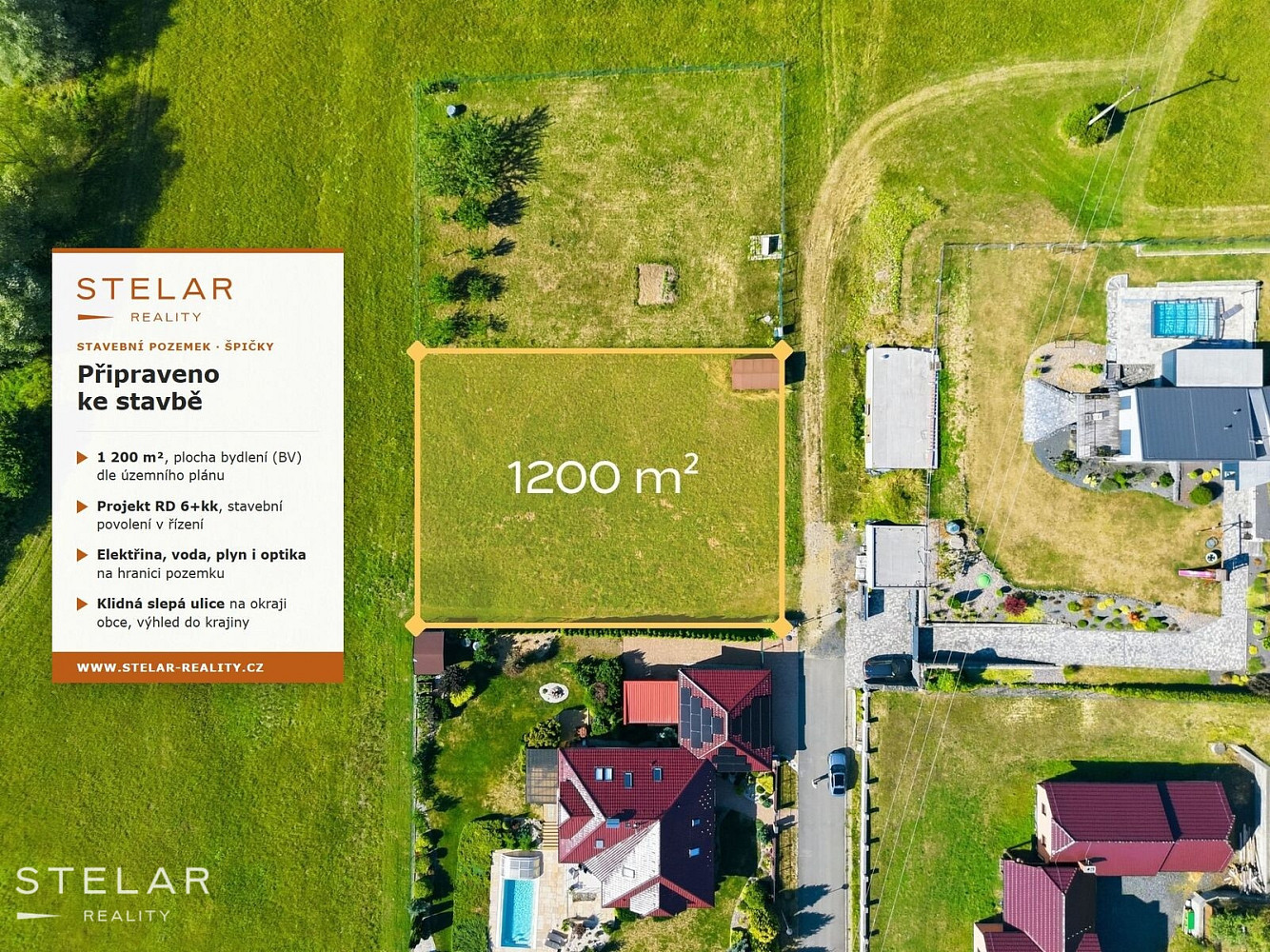 Prodej stavebního pozemku 1 200 m² – fotografie 2
