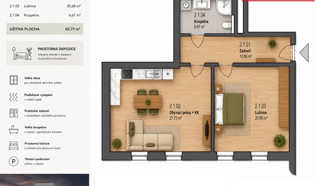 Prodej bytu 2+kk 66 m², Opava – náhled fotky 3