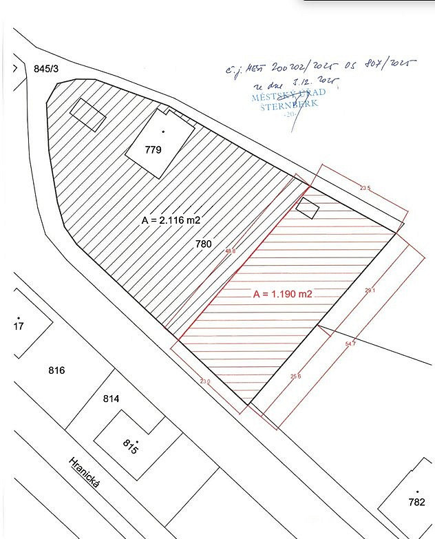 Prodej stavebního pozemku 1 190 m² – fotografie 3