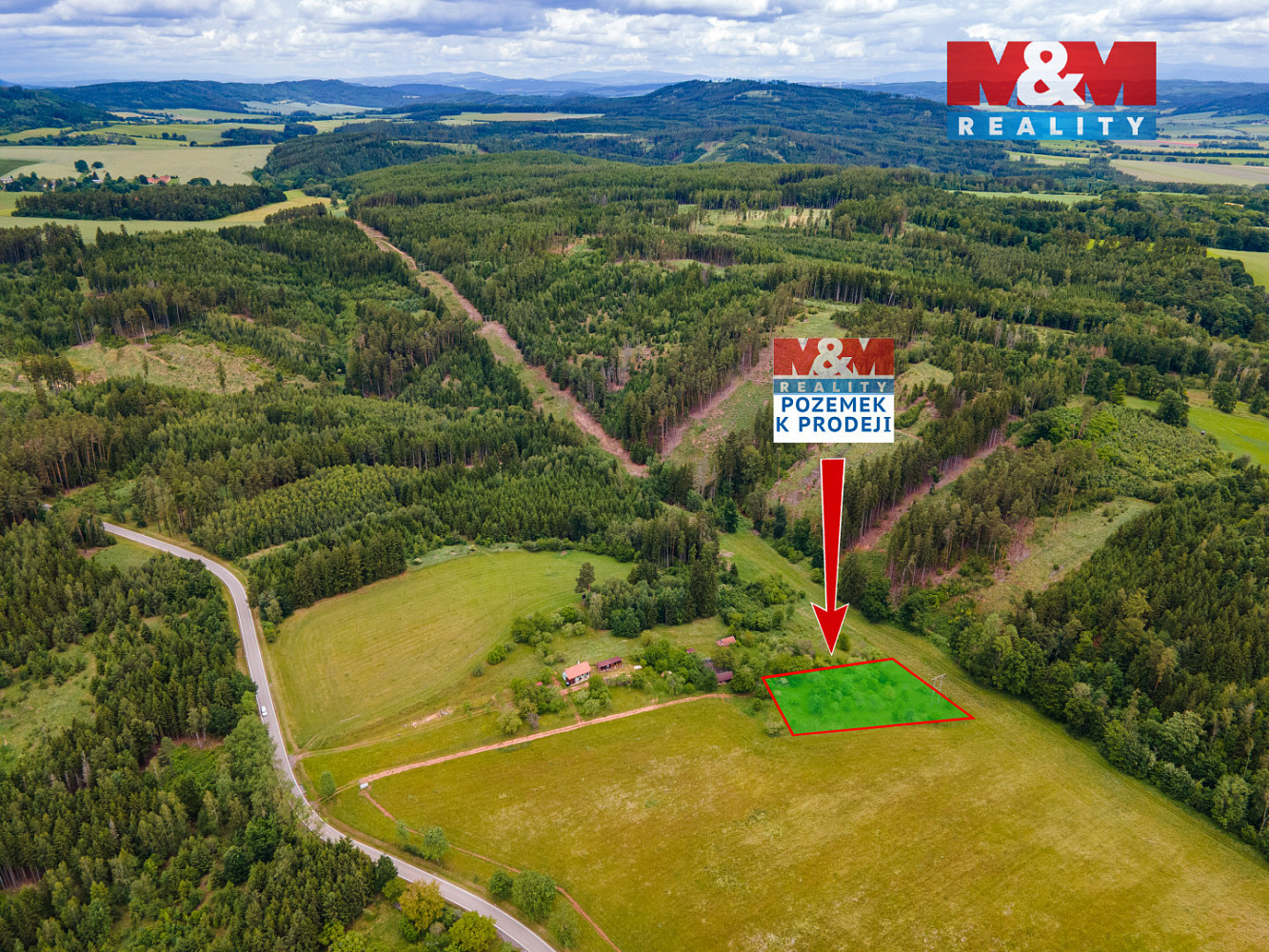 Prodej stavebního pozemku 2 584 m² – pohled 3