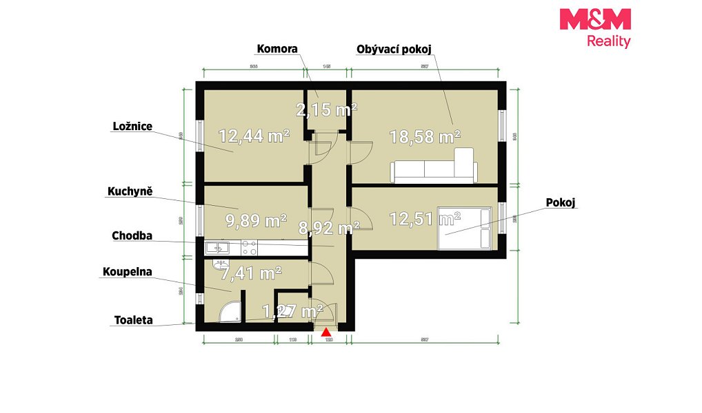 Prodej bytu 3+1 73 m², Horšovský Týn – náhled fotky 4