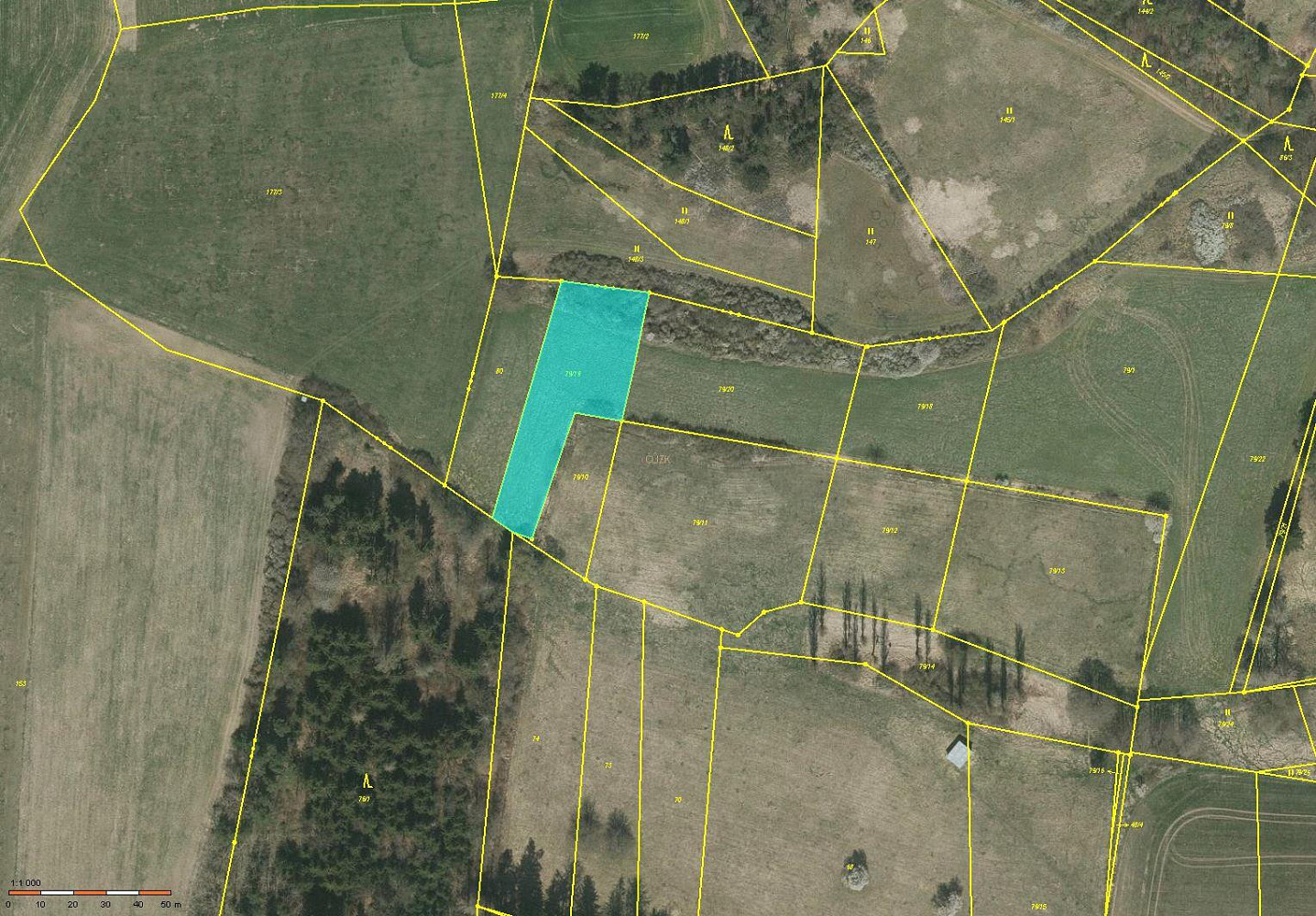 Prodej pole 6 997 m²