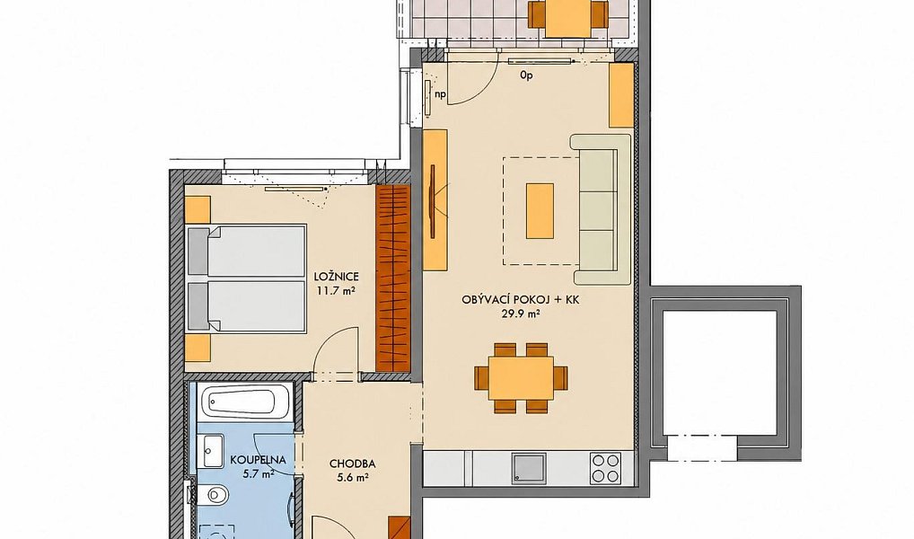 Prodej bytu 2+kk 56 m², Praha – náhled fotky 2