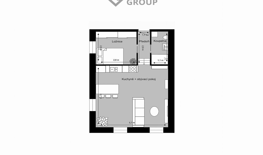 Prodej bytu 2+kk 41 m², České Budějovice – náhled fotky 2