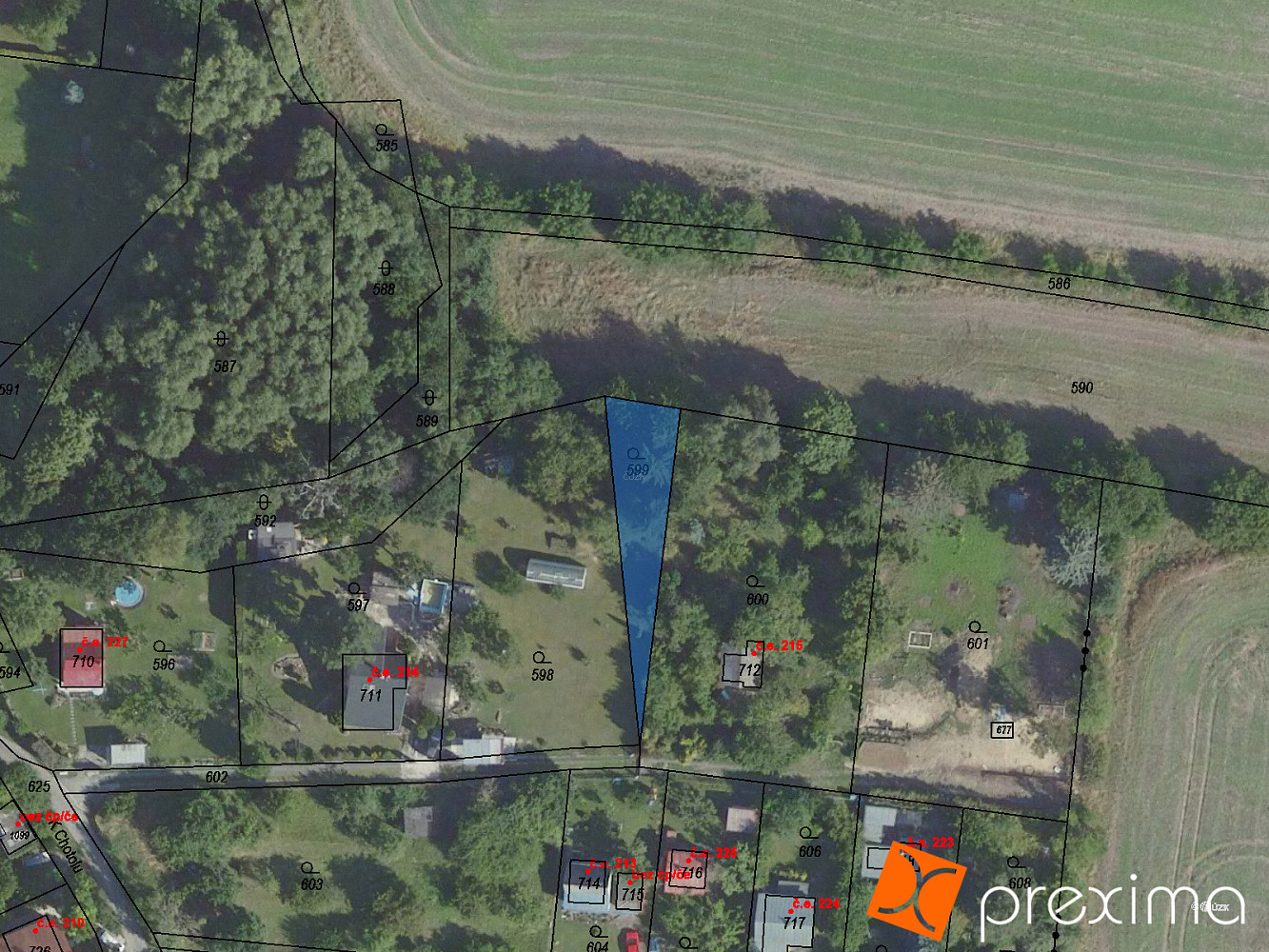 Prodej zahrady 142 m², Statenice