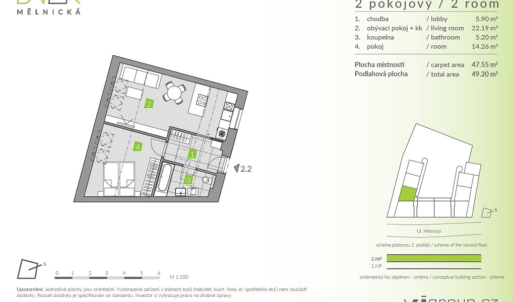 Prodej bytu 2+kk 48 m², Brandýs nad Labem-Stará Boleslav – náhled fotky 2