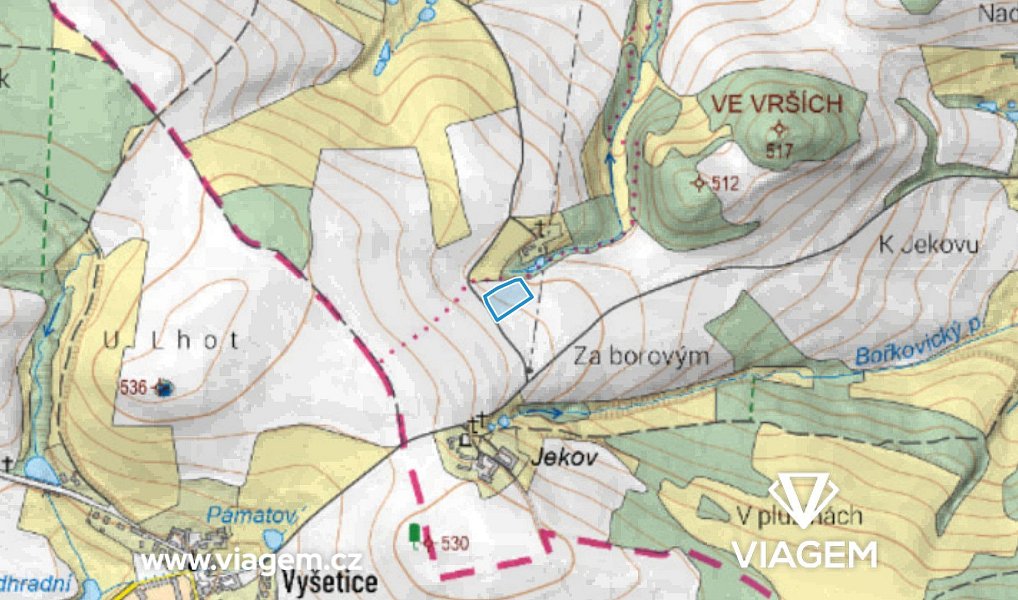 Prodej pole 1 222 m², Zvěstov – náhled fotky 3
