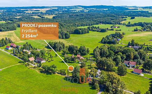 Prodej stavebního pozemku 2 254 m², Frýdlant, okres Liberec
