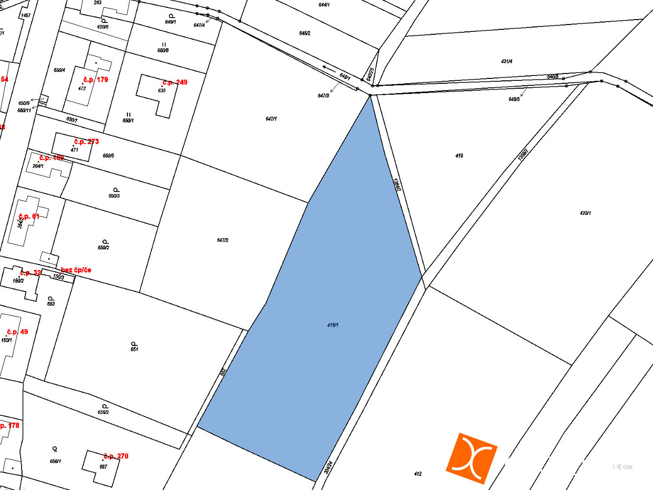 Prodej pole 1 864 m² – fotografie 2