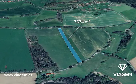 Prodej pole 1 279 m², Jistebnice, okres Tábor