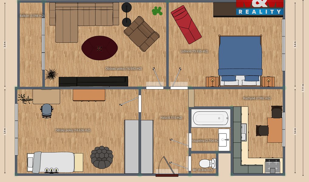 Prodej bytu 3+1 68 m², Ostrava – náhled fotky 28