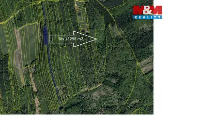 Prodej lesa 13 296 m², Luhačovice, okres Zlín