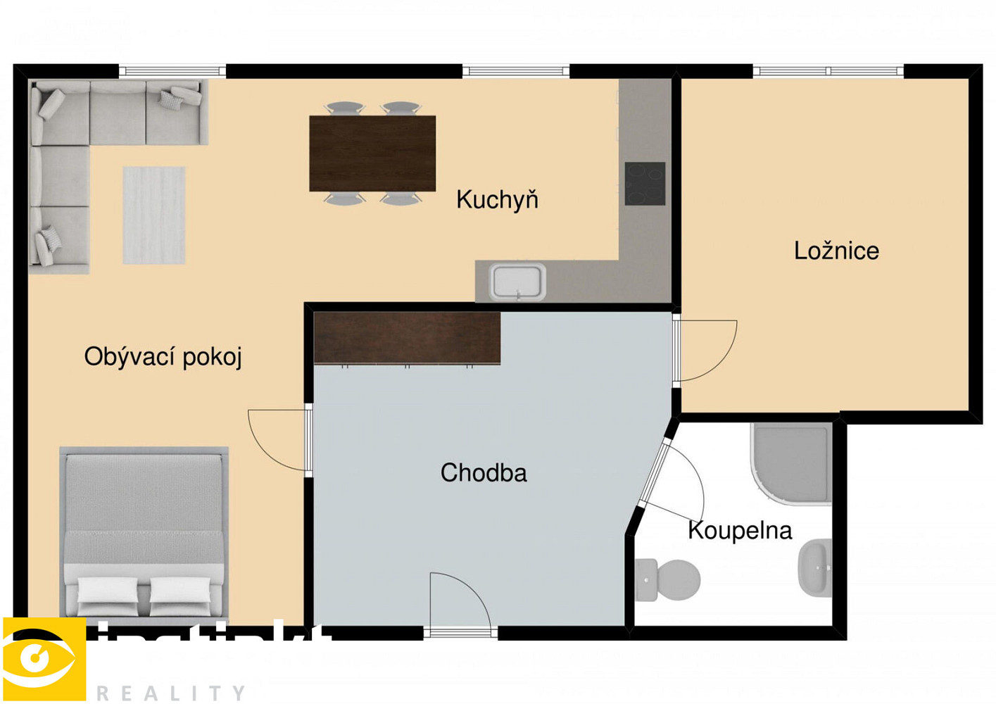 Pronájem bytu 2+kk 50 m² – fotografie 2