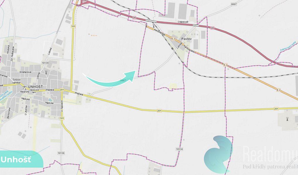 Prodej pole 1 581 m², Unhošť – náhled fotky 2