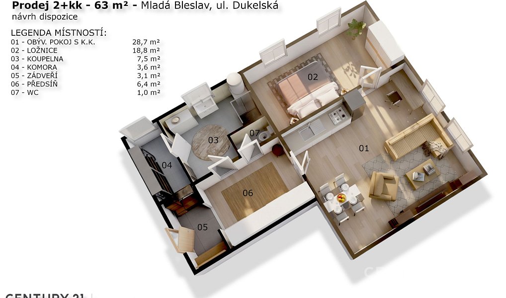 Prodej bytu 2+1 68 m², Mladá Boleslav – náhled fotky 6