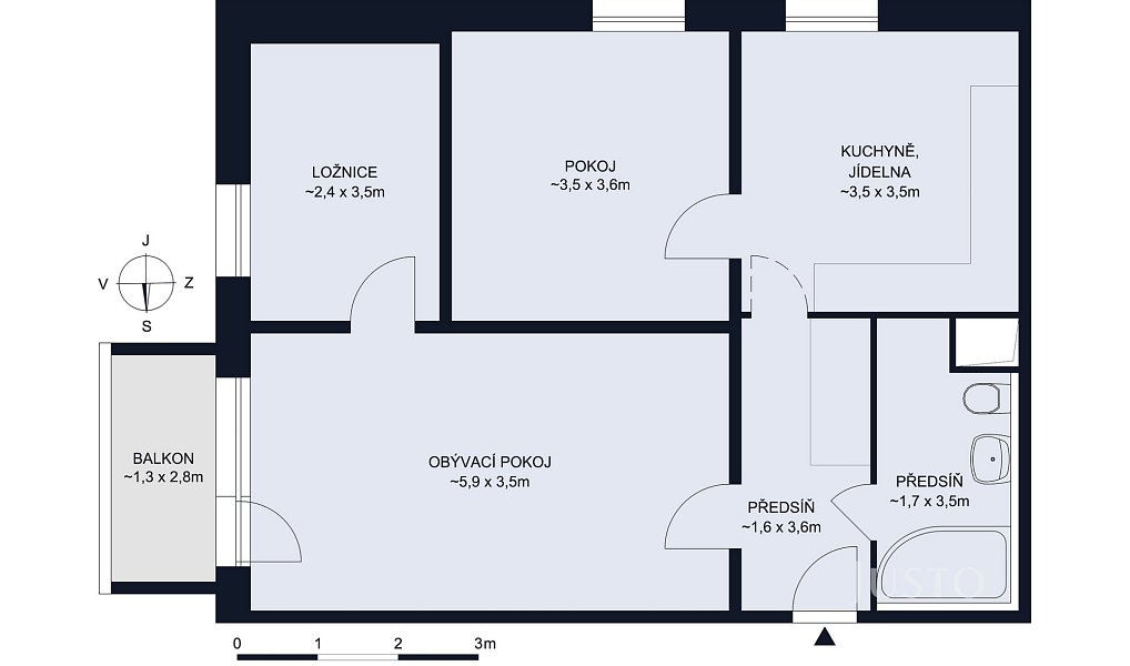 Prodej bytu 3+1 64 m², České Budějovice – náhled fotky 3