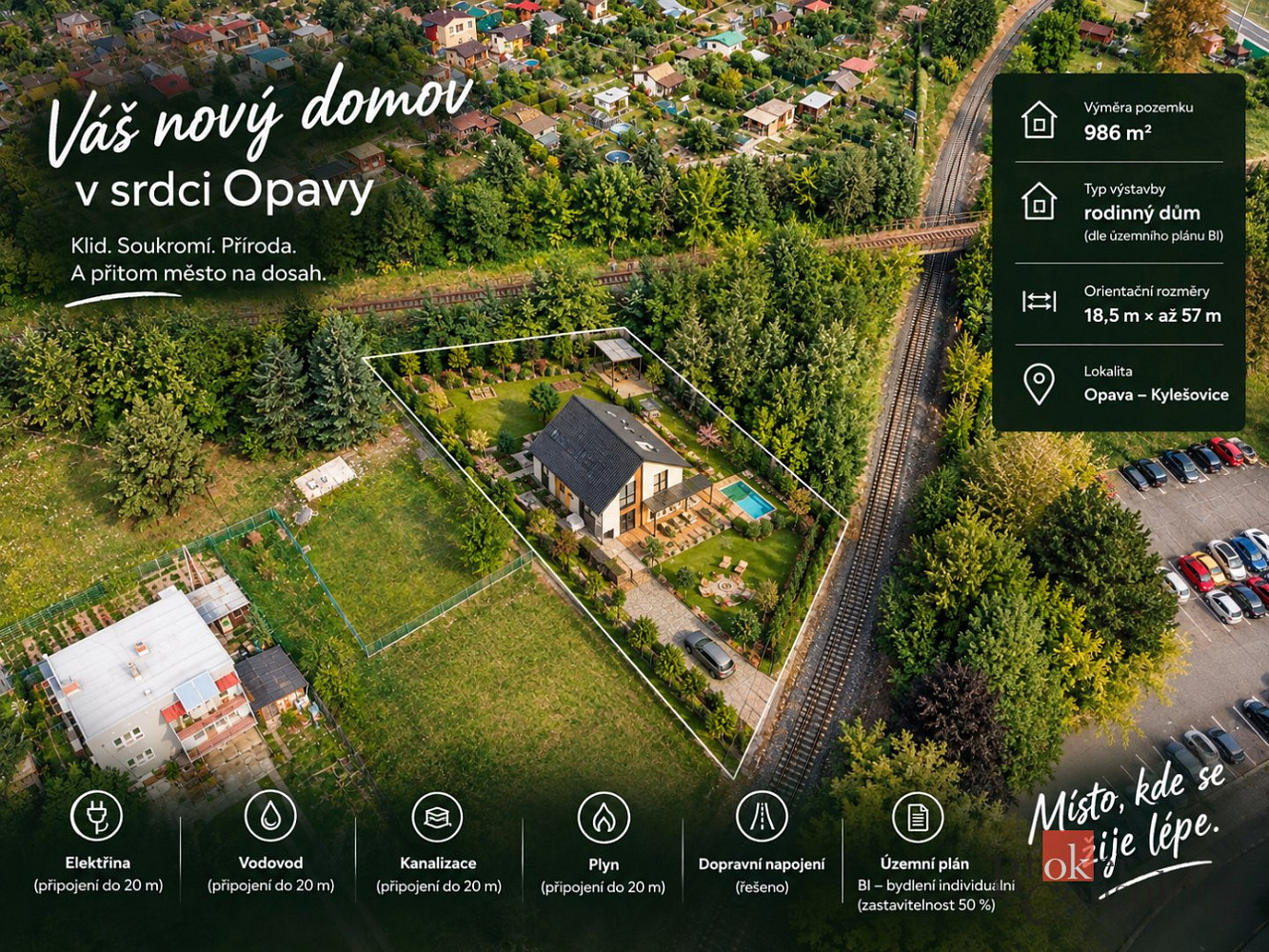 Prodej stavebního pozemku 986 m² – fotografie 2