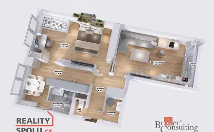 Prodej bytu 2+1 65 m², Černousy, okres Liberec