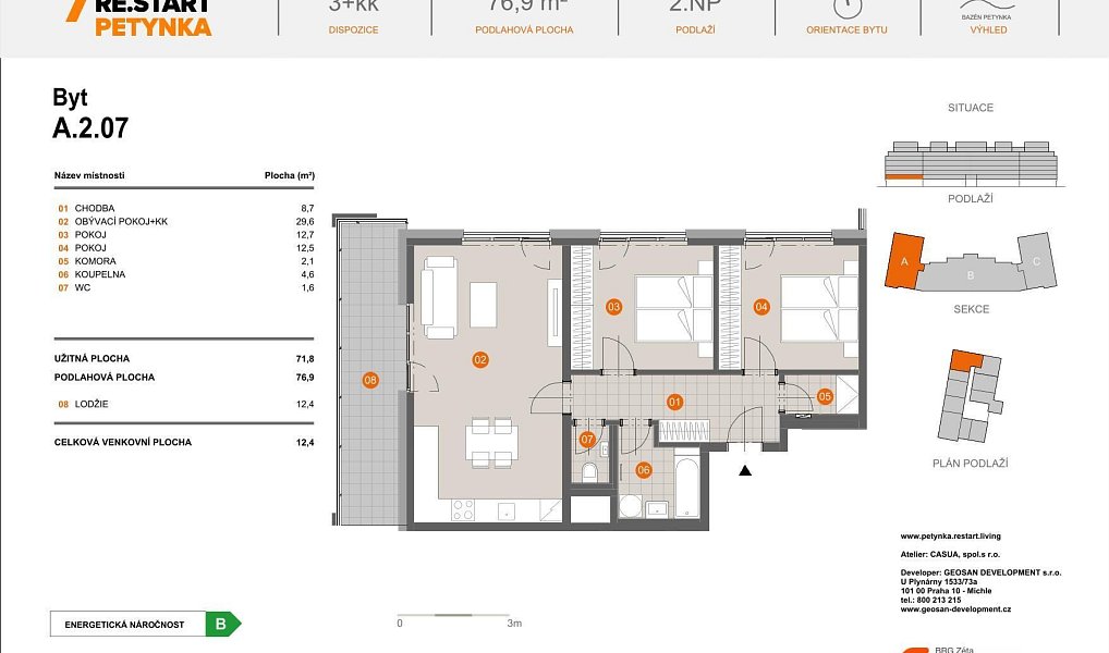 Prodej bytu 3+kk 77 m², Praha – náhled fotky 2