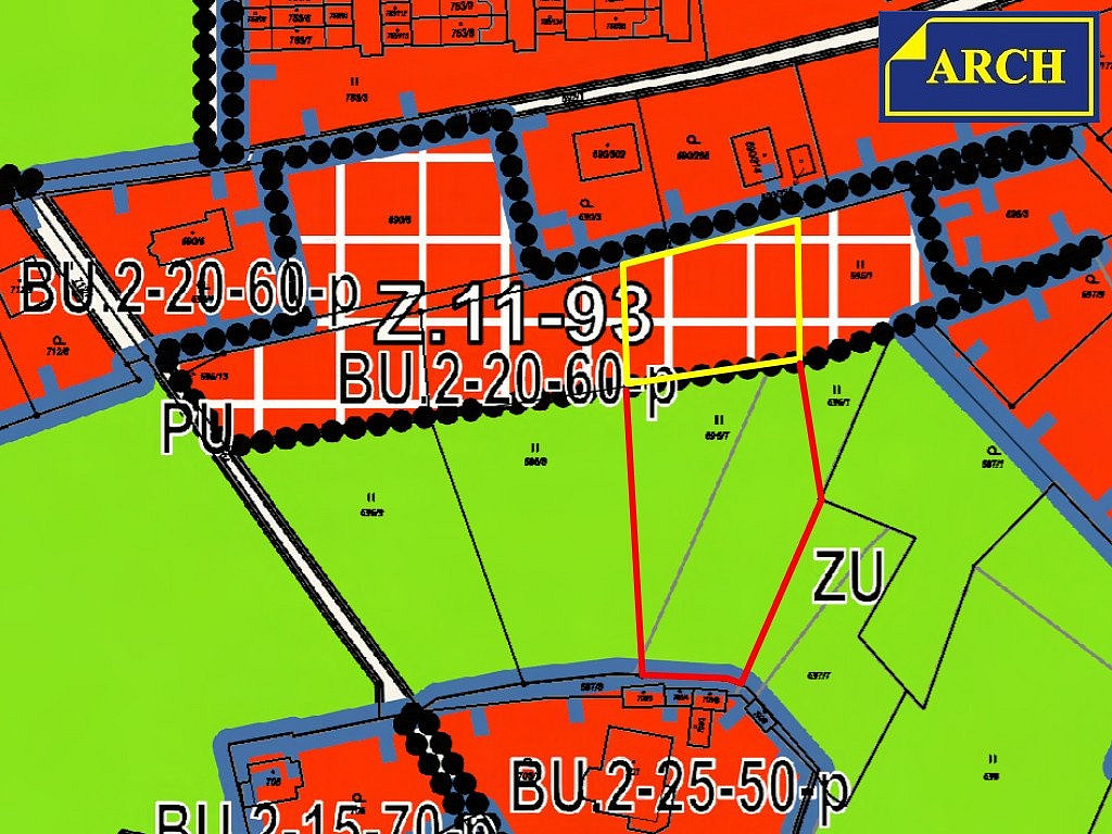 Prodej stavebního pozemku 1 255 m² – pohled 2