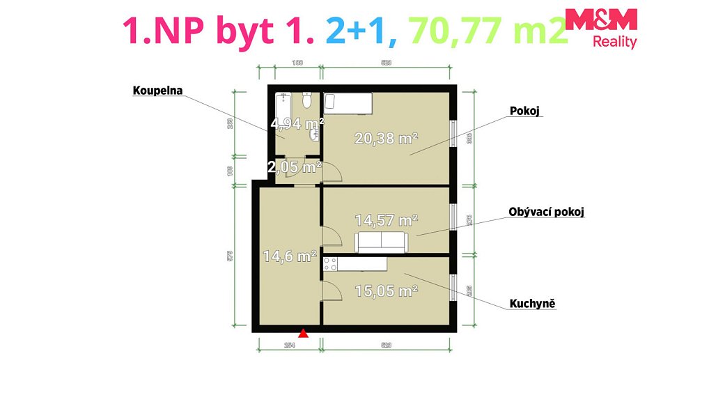 Pronájem bytu 2+1 71 m², Chodová Planá – náhled fotky 5