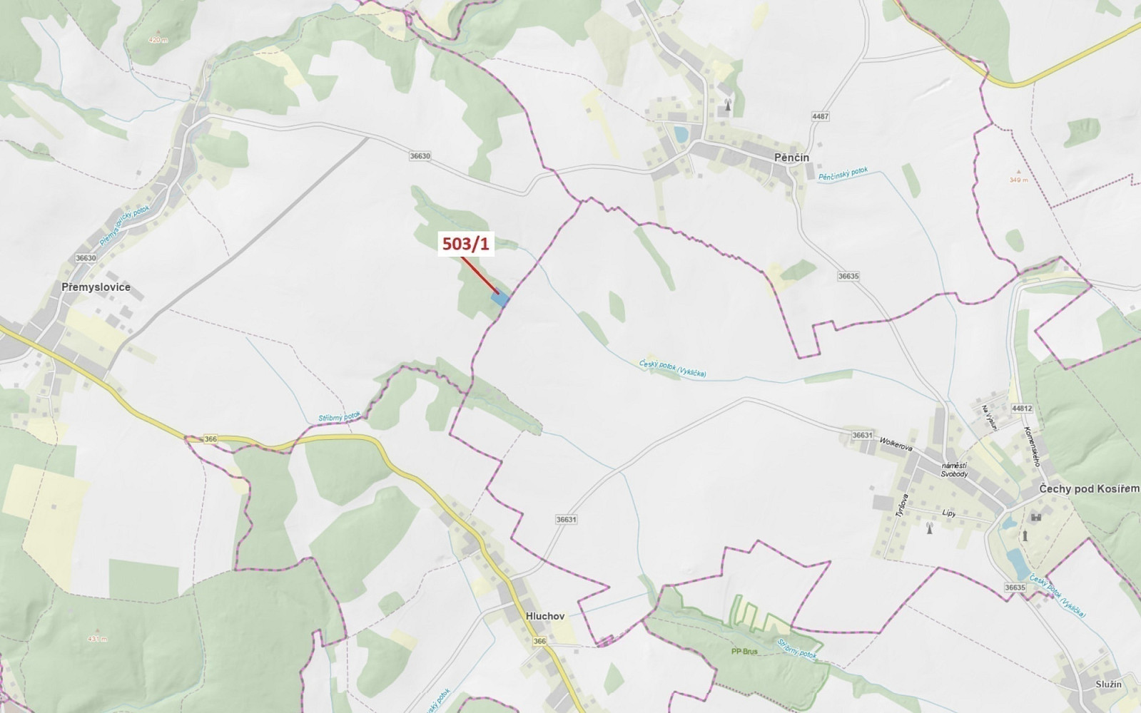 Dražba lesa 7 049 m²