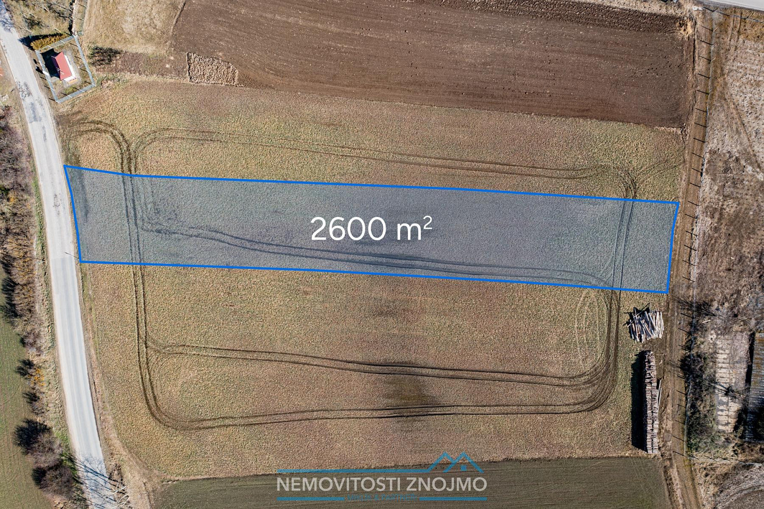 Prodej stavebního pozemku 2600m², k. ú. Ctidružice u Znojma – pohled 3