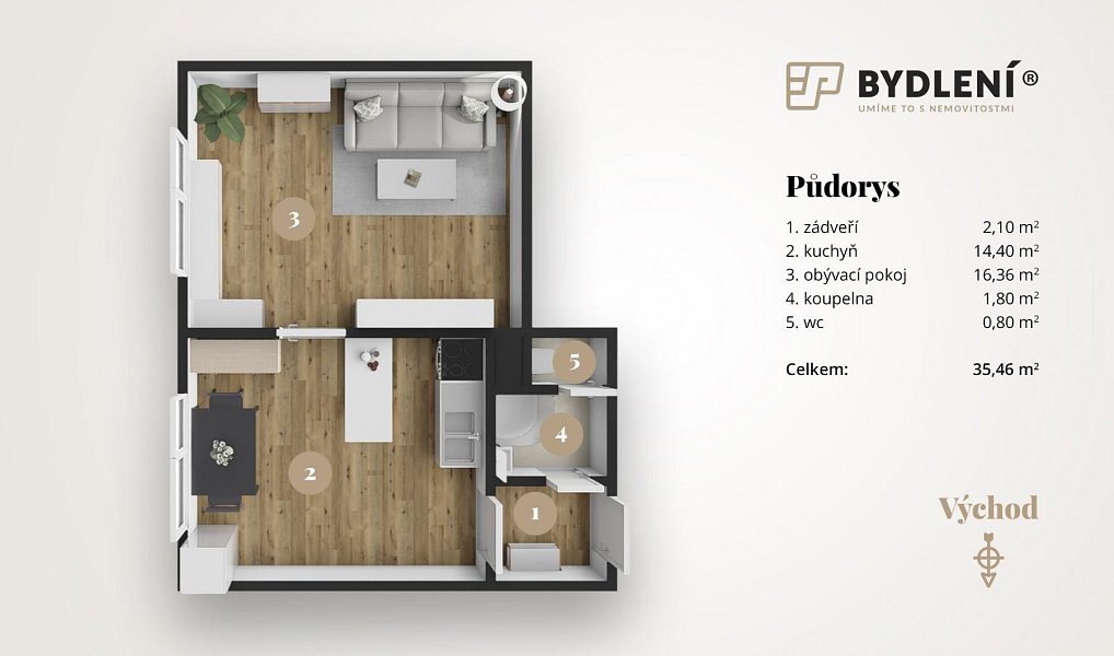 Prodej bytu 1+1 36 m², Krupka – náhled fotky 3
