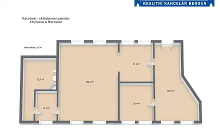 Pronájem výrobních prostor 172 m², Hýskovská, Chyňava, okres Beroun