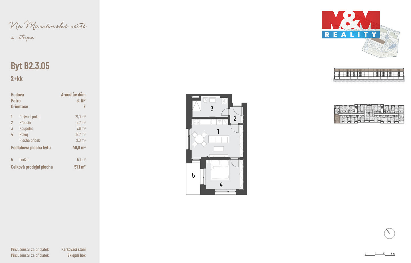 Prodej bytu 2+kk 46 m² – fotografie 3