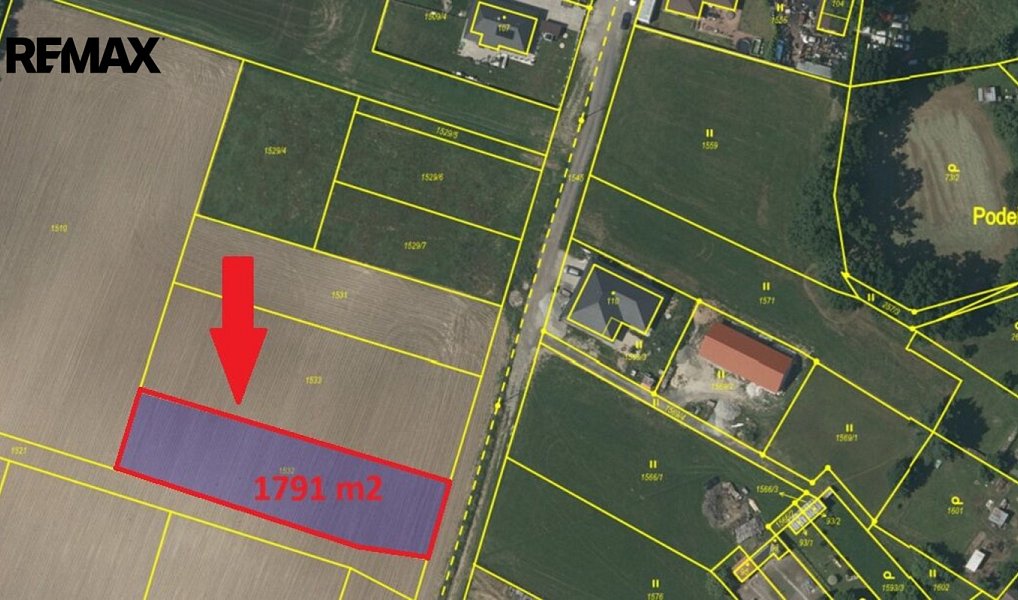 Prodej stavebního pozemku 1 791 m², Malovice – náhled fotky 2