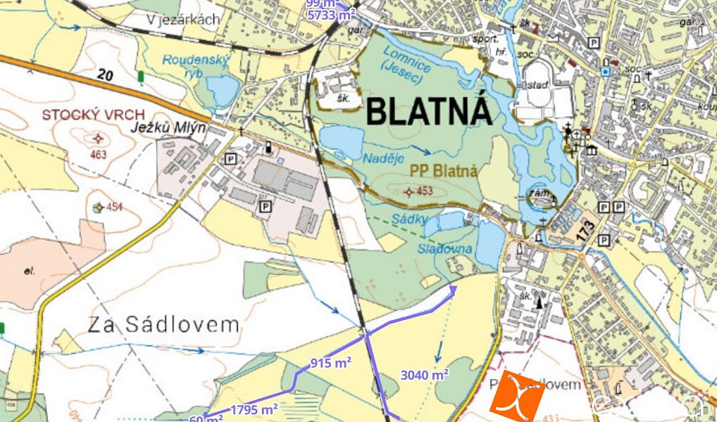 Prodej pozemku 2 244 m², Blatná – náhled fotky 3