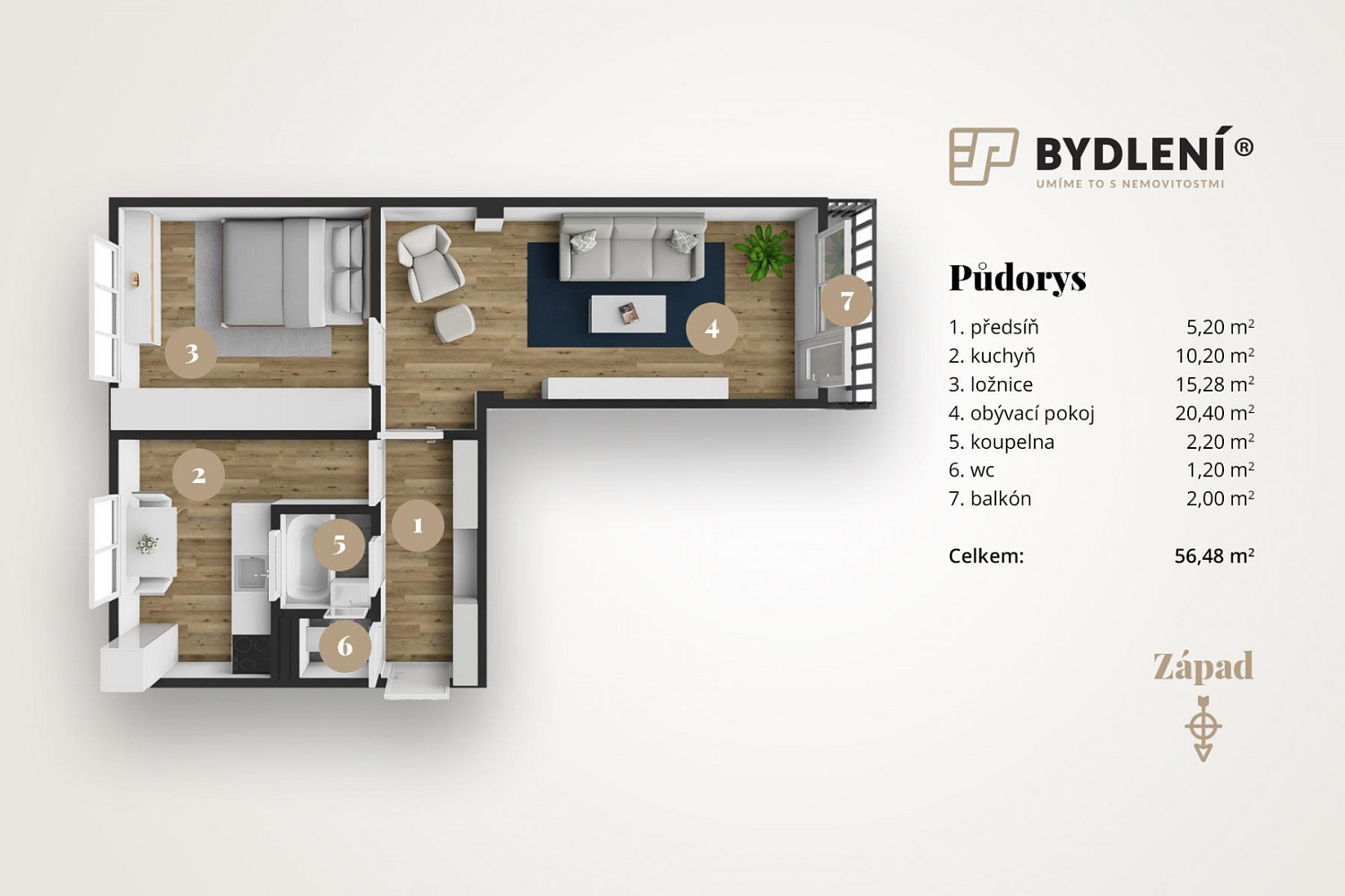 Prodej bytu 2+1 57 m² — photo 4