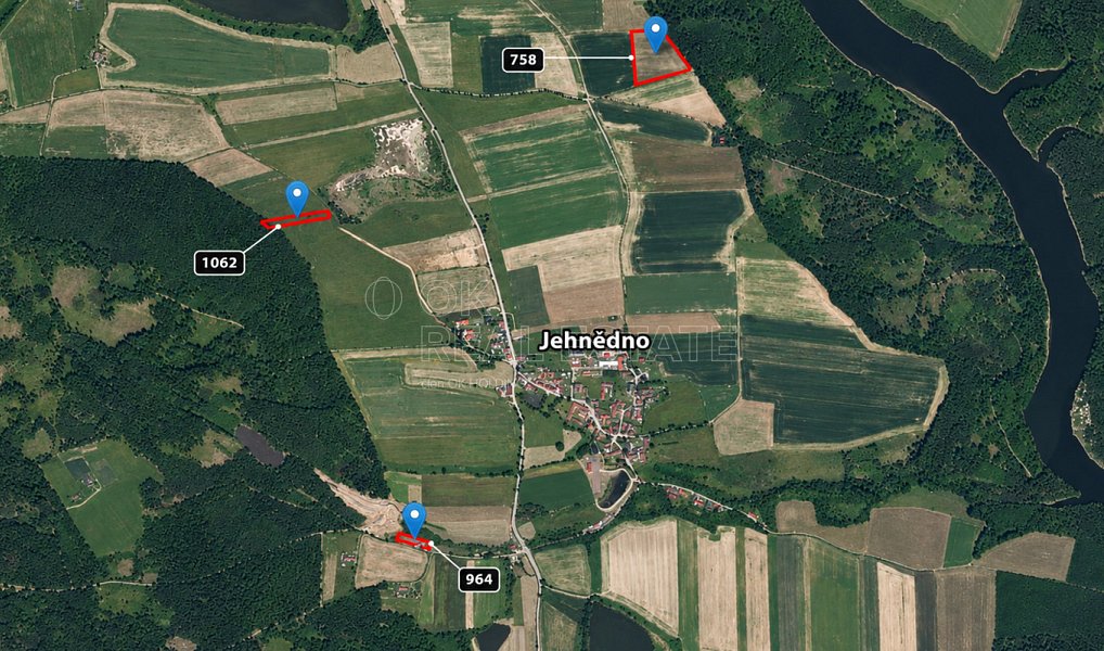 Prodej pole 26 614 m², Albrechtice nad Vltavou – fotka 1 z 5