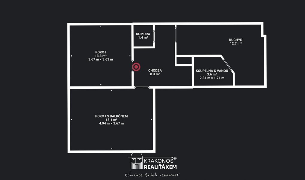 Pronájem bytu 2+1 49 m², Kelč – náhled fotky 4