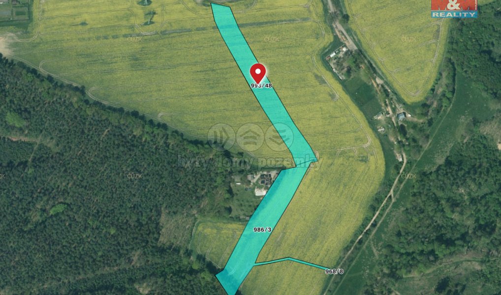 Prodej pole 14 579 m², Zruč-Senec – fotka 1 z 5