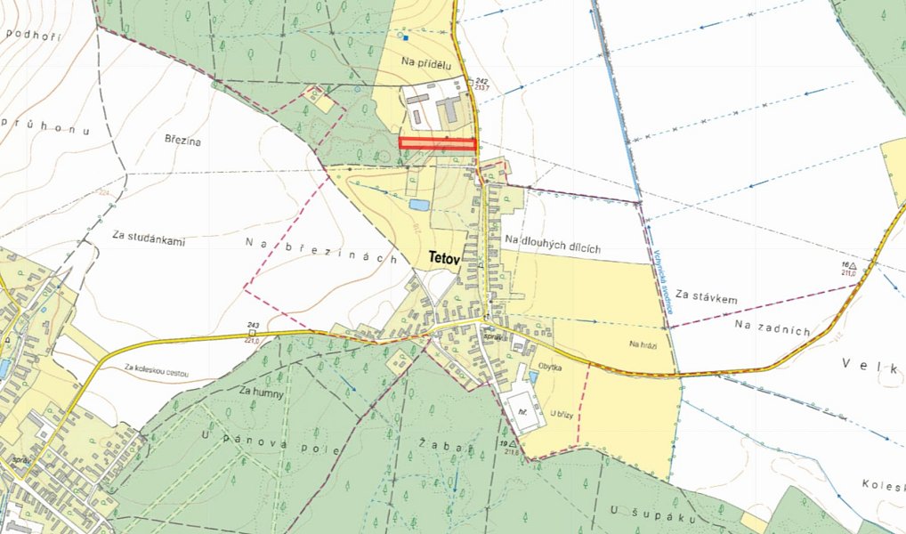 Prodej pole 5 124 m², Tetov – náhled fotky 2