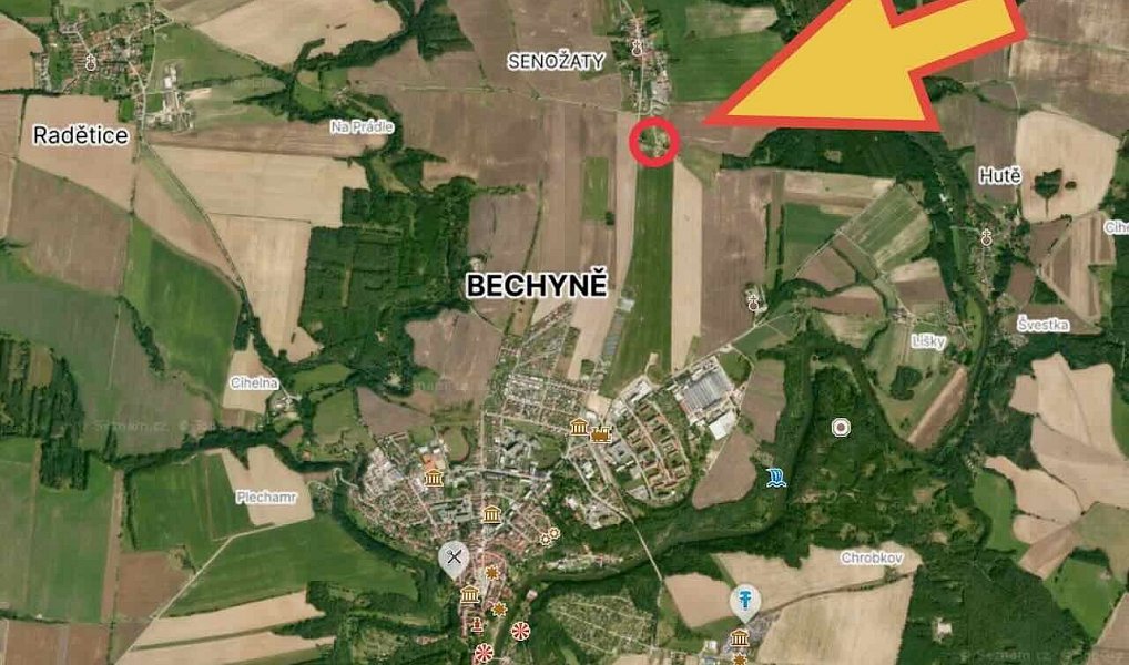 Prodej stavebního pozemku 1 813 m², Bechyně – fotka 1 z 7