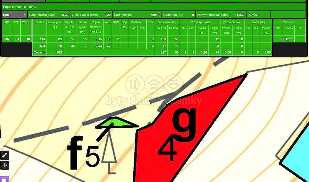 Prodej lesa 1 468 m², Dlažov – náhled fotky 4