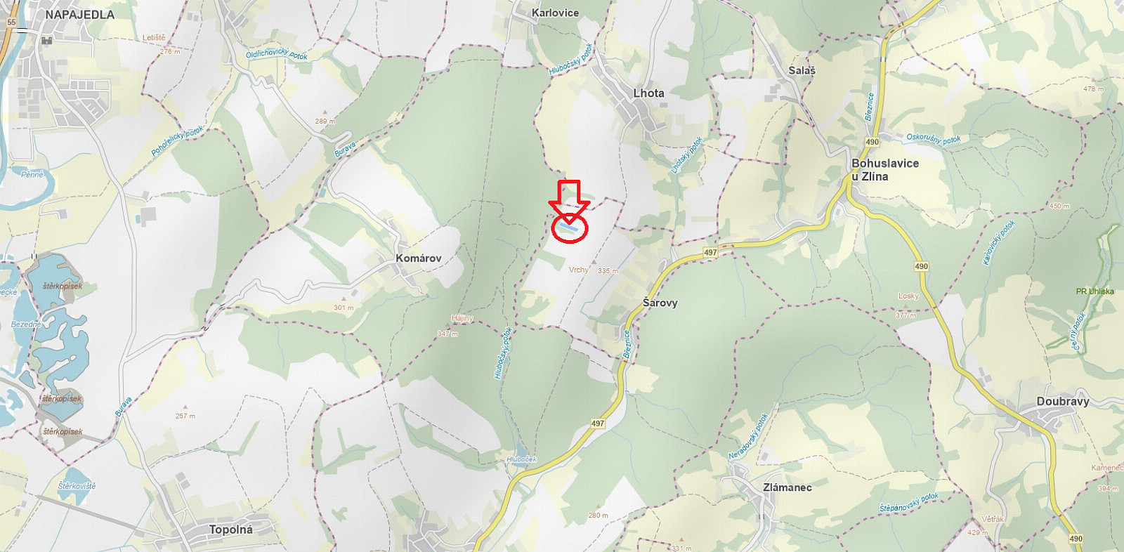 Prodej pole 1 052 m²