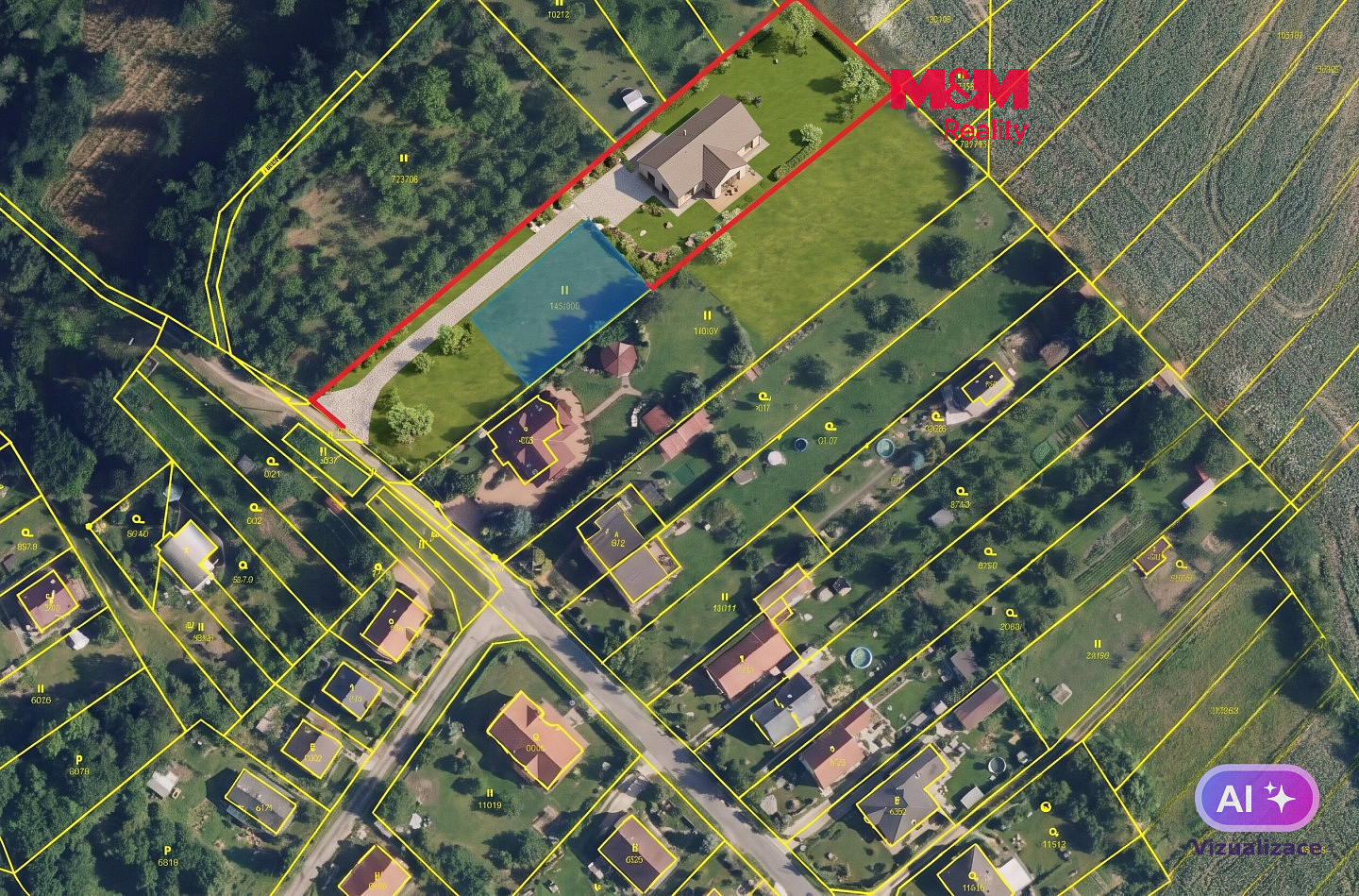 Prodej stavebního pozemku 1 608 m²