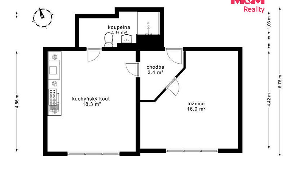 Prodej bytu 2+kk 42 m², Milovice – náhled fotky 15