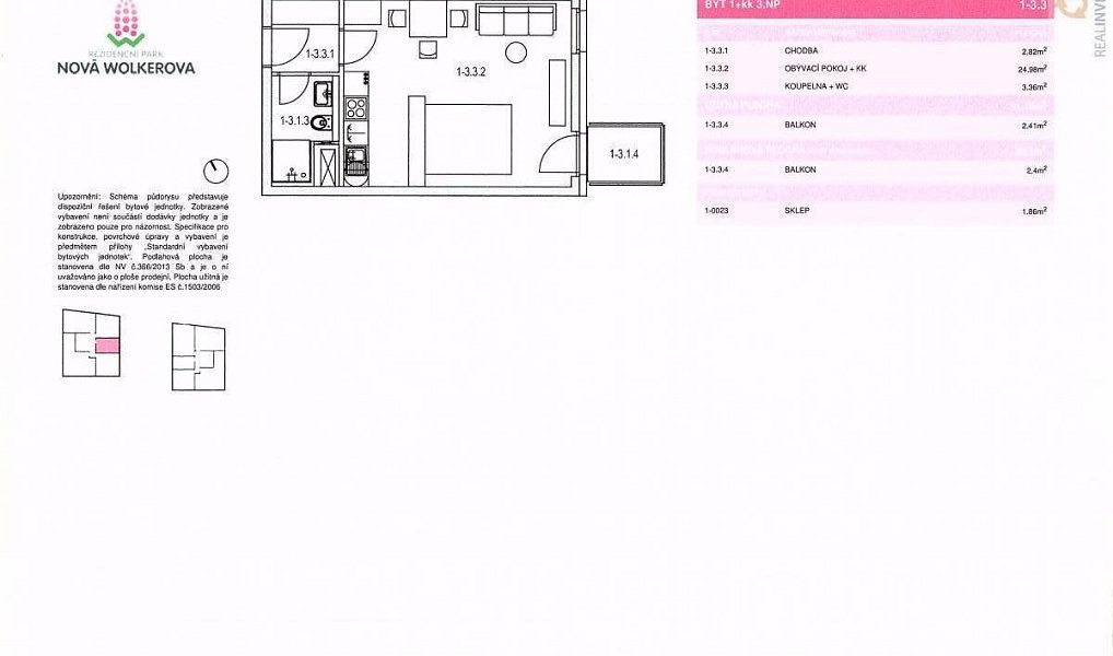Pronájem bytu 1+kk 31 m², Olomouc – náhled fotky 4