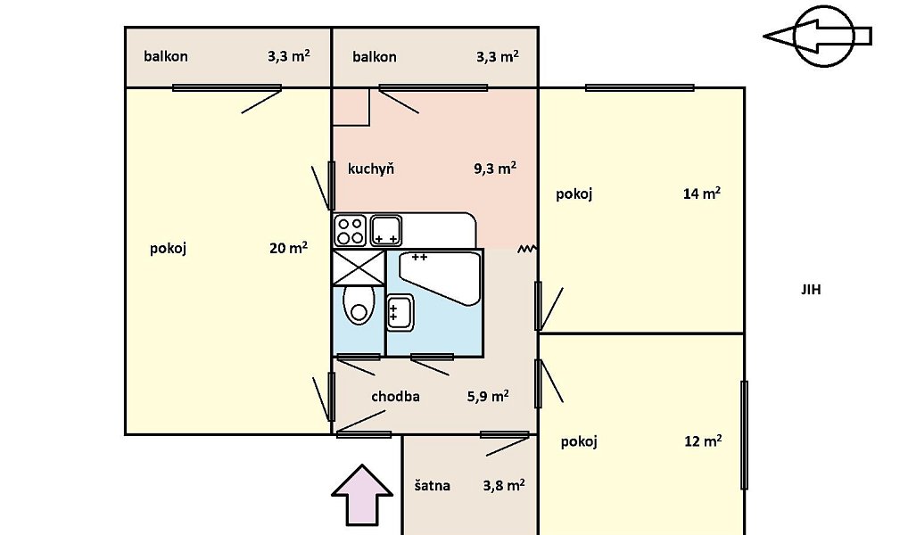 Pronájem bytu 3+1 69 m², Brno – náhled fotky 16