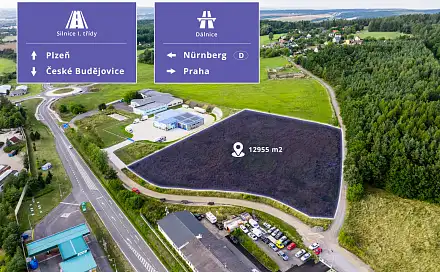 Prodej komerčního pozemku 12 955 m², Losiná, okres Plzeň-město