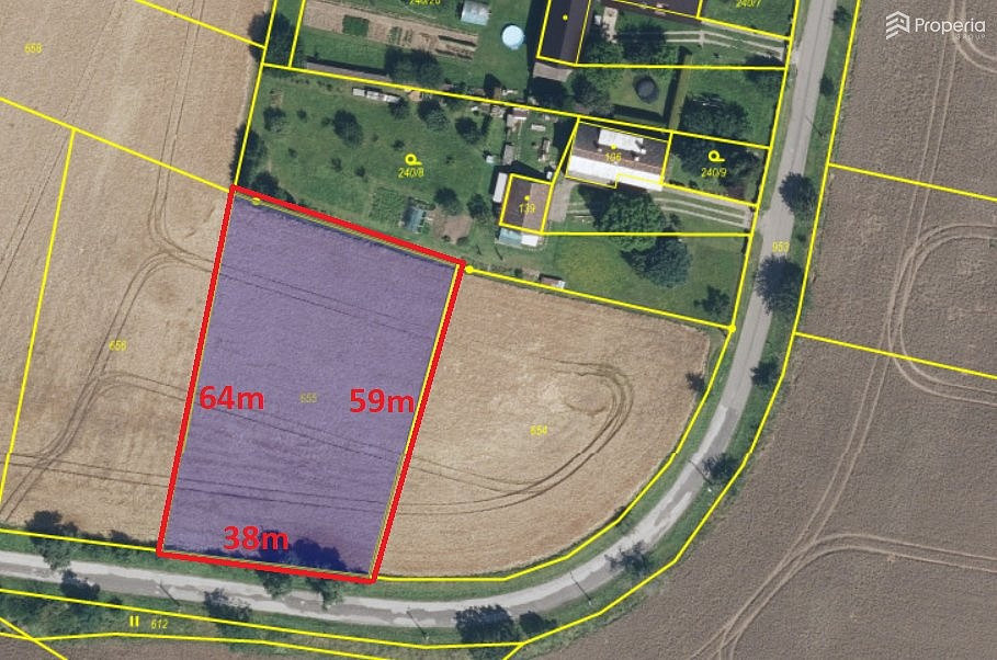 Prodej pozemku 2 533 m², obec Třebovětice – pohled 2