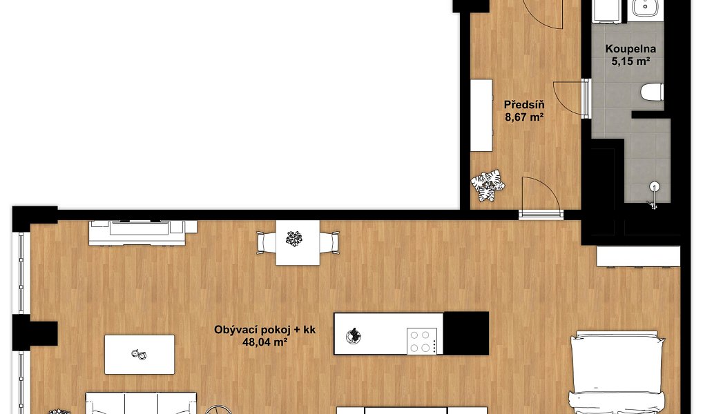 Prodej bytu 1+kk 62 m², Praha – náhled fotky 14