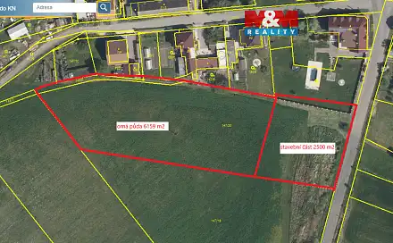 Prodej stavebního pozemku 2 500 m², Újezd u Přelouče, okres Pardubice