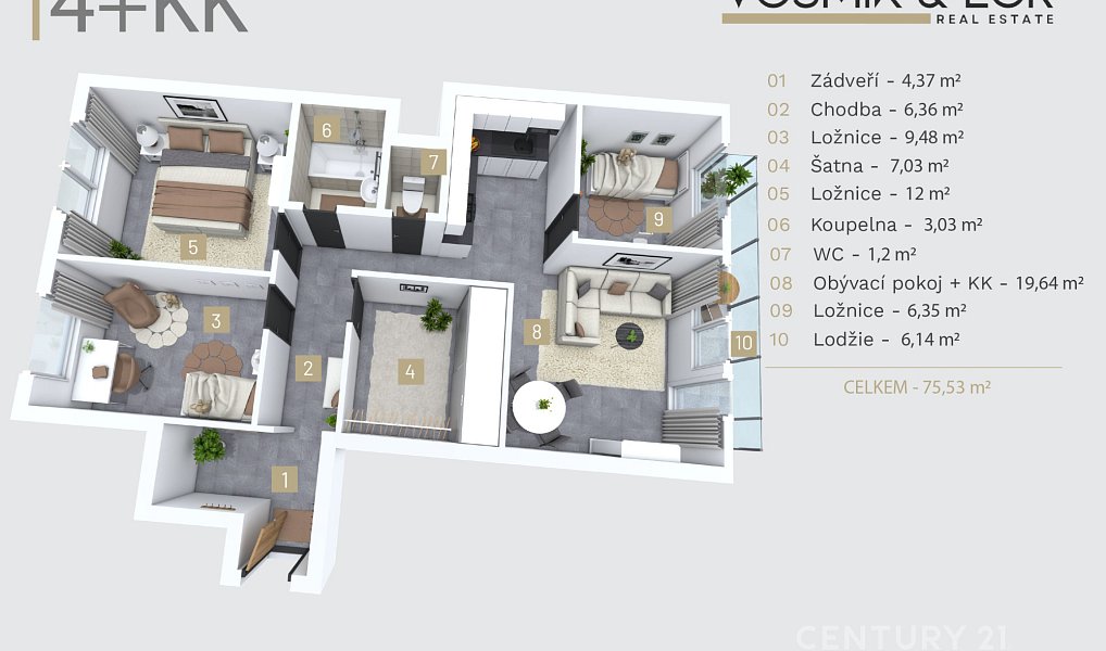 Prodej bytu 4+kk 79 m², Kladno – náhled fotky 21